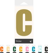 Container Sticker Huisnummer - Letter C Lettersticker - Kliko Sticker - Deursticker - Weerbestendig - 10 x 6 cm - Goud