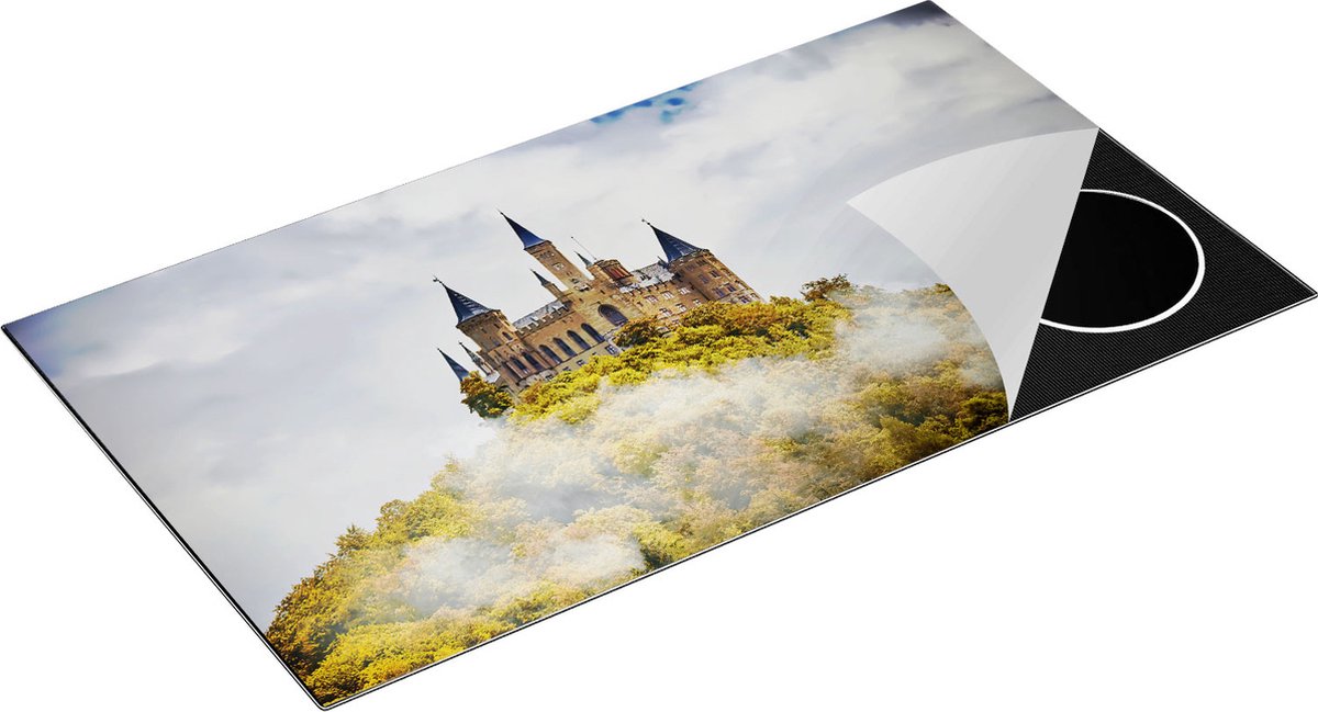 Chefcare Inductie Beschermer Kasteel op de Berg in het Bos - 95x50 cm - Afdekplaat Inductie - Kookplaat Beschermer - Inductie Mat