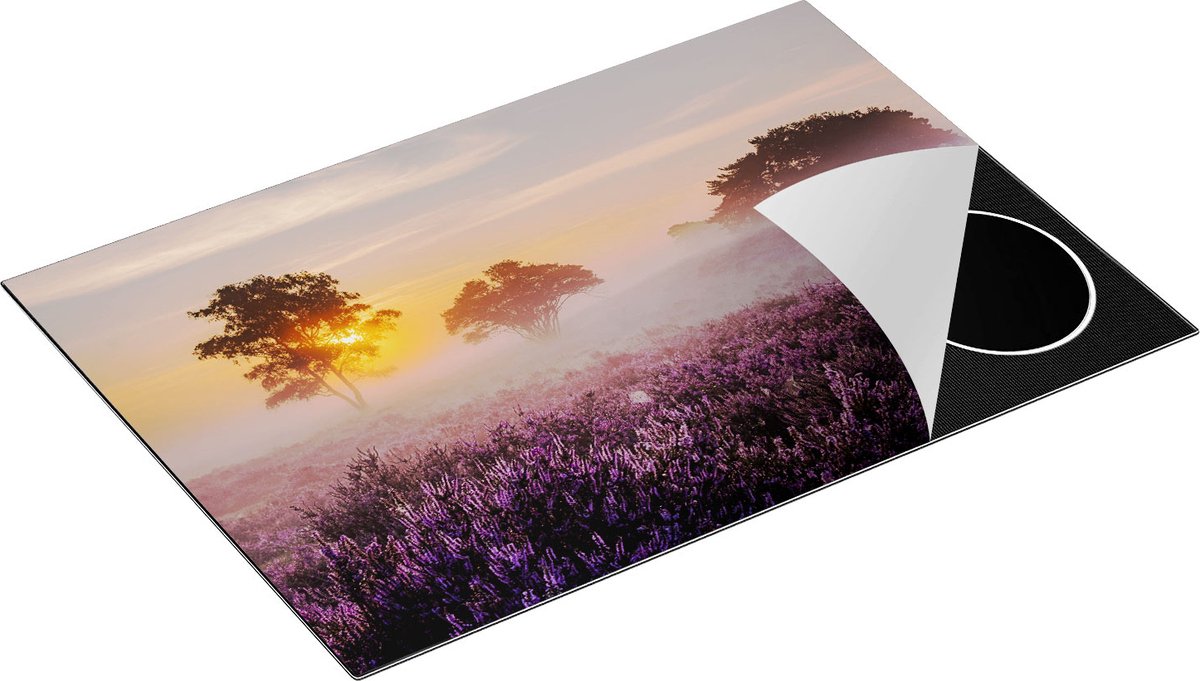Chefcare Inductie Beschermer Weide in de Veluwe bij Zonsondergang - 76x51,5 cm - Afdekplaat Inductie - Kookplaat Beschermer - Inductie Mat