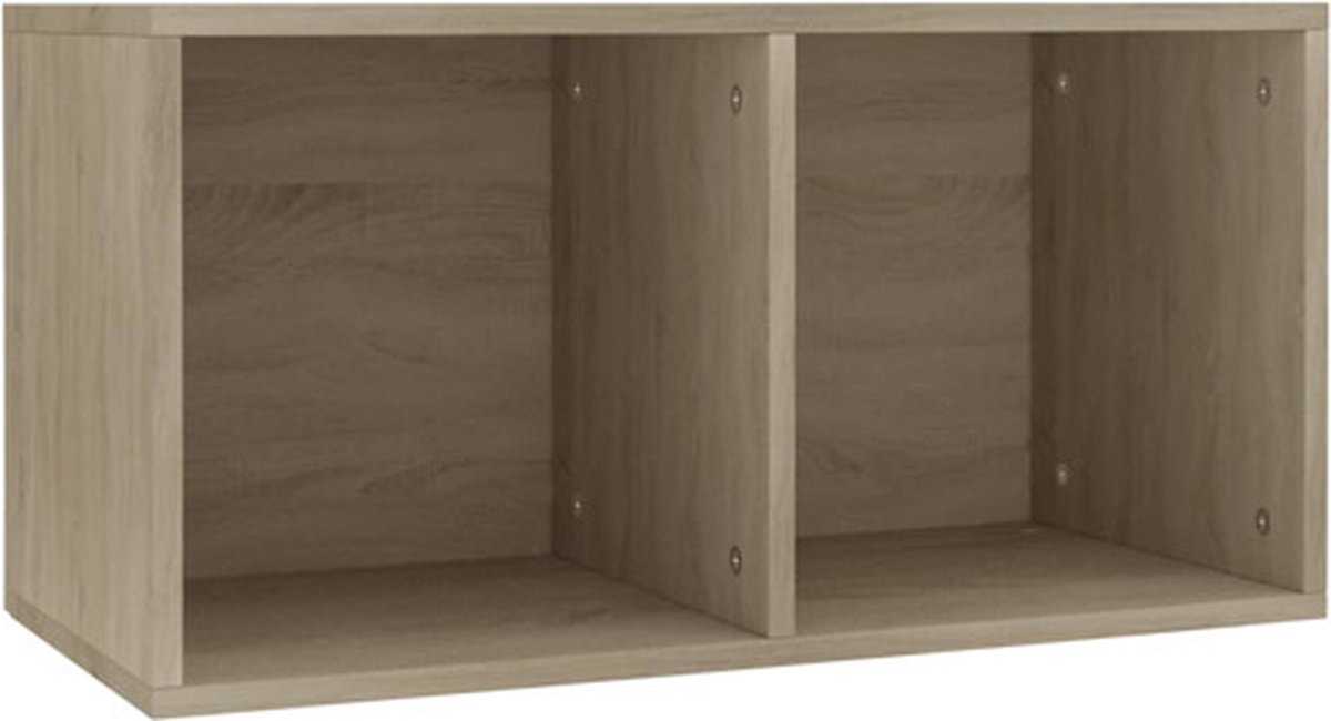 vidaXL - Opbergbox - voor - LP's - 71x34x36 - cm - bewerkt - hout - sonoma - eikenkleur