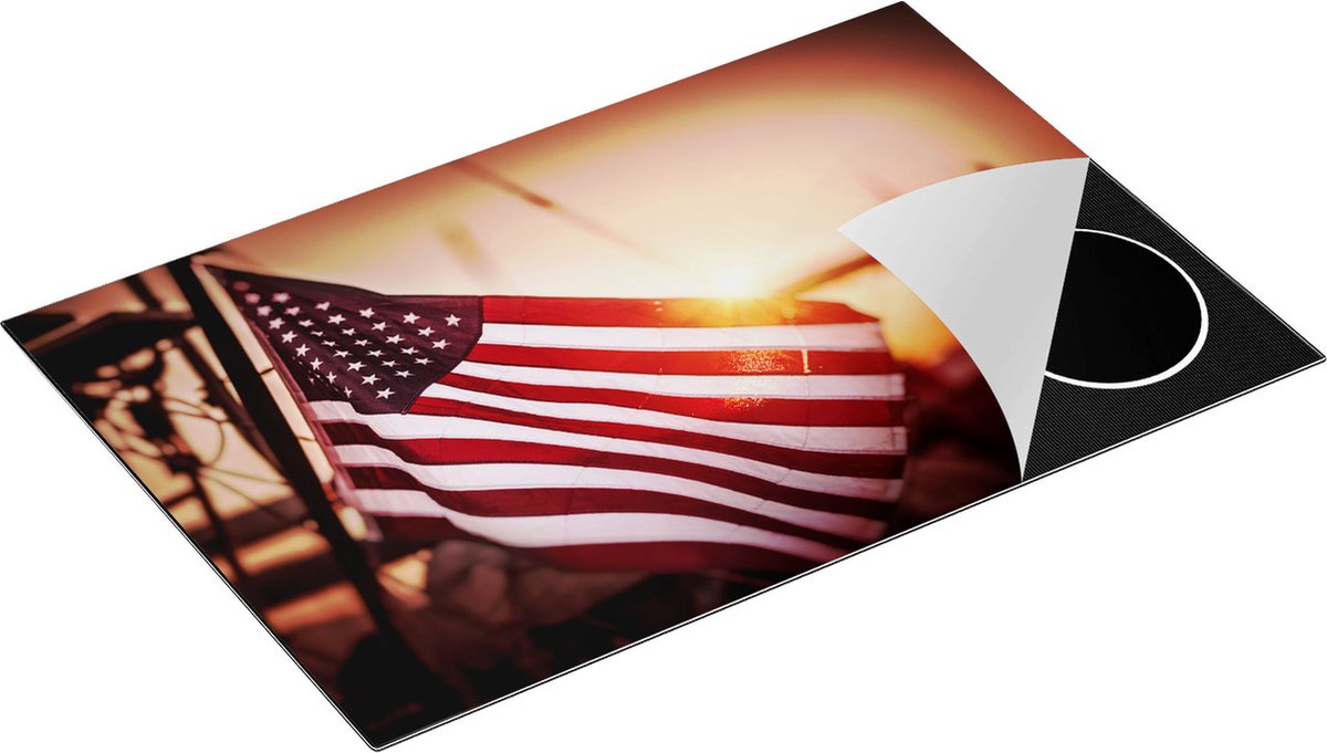 Chefcare Inductie Beschermer Amerikaanse Vlag - Verenigde Staten - 78x52 cm - Afdekplaat Inductie - Kookplaat Beschermer - Inductie Mat