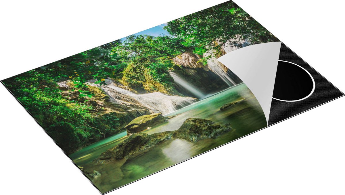 Chefcare Inductie Beschermer Tropische Waterval - 75x52 cm - Afdekplaat Inductie - Kookplaat Beschermer - Inductie Mat
