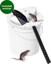 Olenka - Diervriendelijke Muizenval - Rattenval - Muizenverjager - Inclusief Emmer - Voor Binnen en Buiten - Verbeterd Model 2022 - Inclusief E-Book - Wit