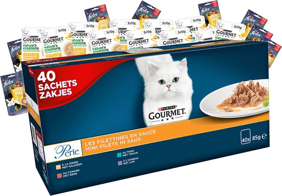 Gourmet en Felix - katten - VOLUMEDEAL - natte voeding, snacks en puree - 4.4 kg