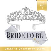 Snoes * Bride to Be Zilveren Tiara & Sjerp Luxe * Glitter Sash * Vrijgezellenfeest