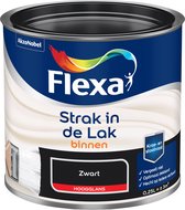 Flexa Strak in de Lak - Watergedragen - Hoogglans - zwart - 250 ml