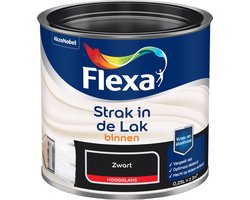 Flexa - Strak in de Lak Binnenlak Hoogglans - Zwart - 250 Milliliter