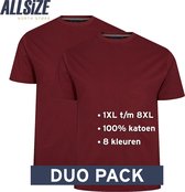 North 56°4 T-Shirts | Bordeauxrood | 5XL | 2-Pack | Ronde Hals