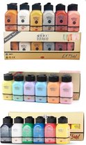 ArtDeco Acrylverf Compleet Set  18 x 75ml - 3 Set 18 Kleuren |  6 Pastel  + 6 Metallic  + 6 Standaard Kleuren  | Hobbyverf - Acrylic Paint Set- Voordeelpack - Duuzaam