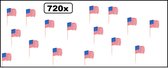 720x Cocktailprikker wapperende vlag USA - cocktail prikker vlag amerika usa landen kaas worst eten thema feest festival