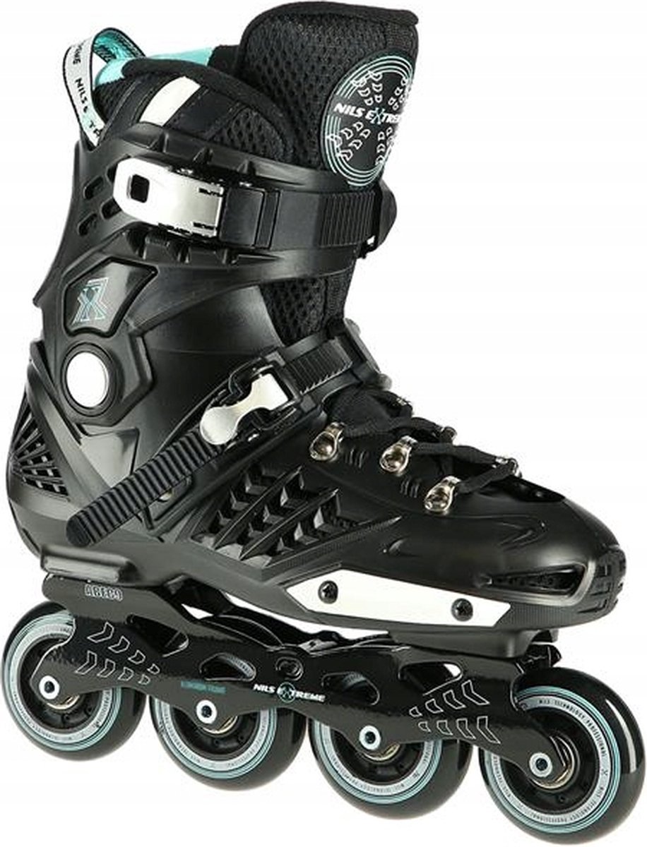 Nils Extreme NA20001 Slalom Inline Skates Hardboot Aluminium Plooi Zwart