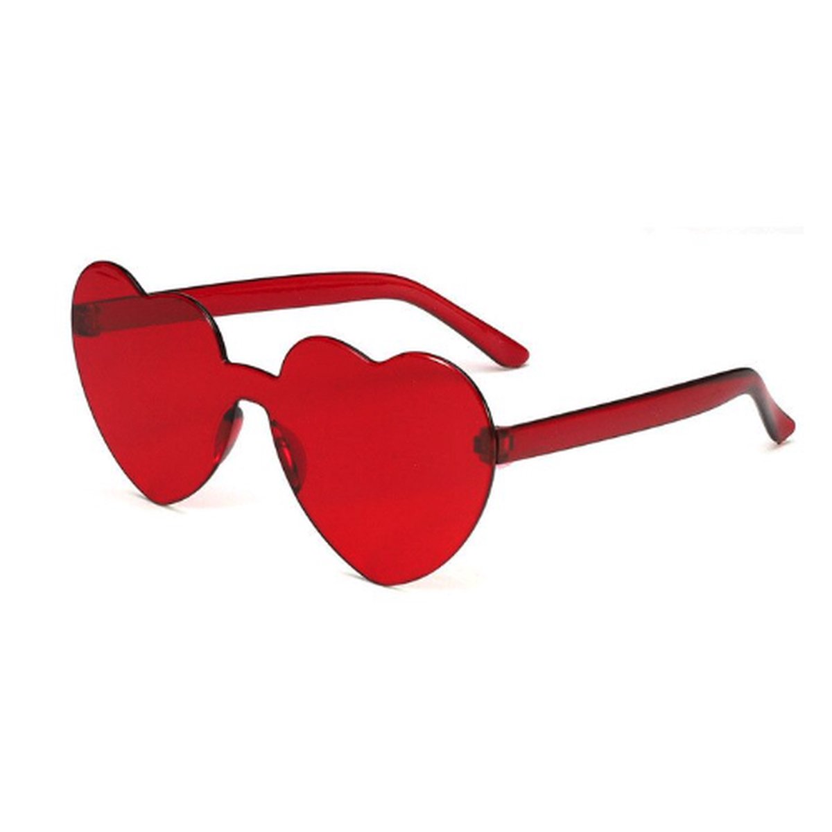 VIVEUX® Heart Collection - Rode Hartjes Zonnebril - Hartjes Bril Rood - Carnaval