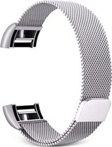 Milanees bandje - geschikt voor Fitbit Charge 2 - maat M/L - zilver