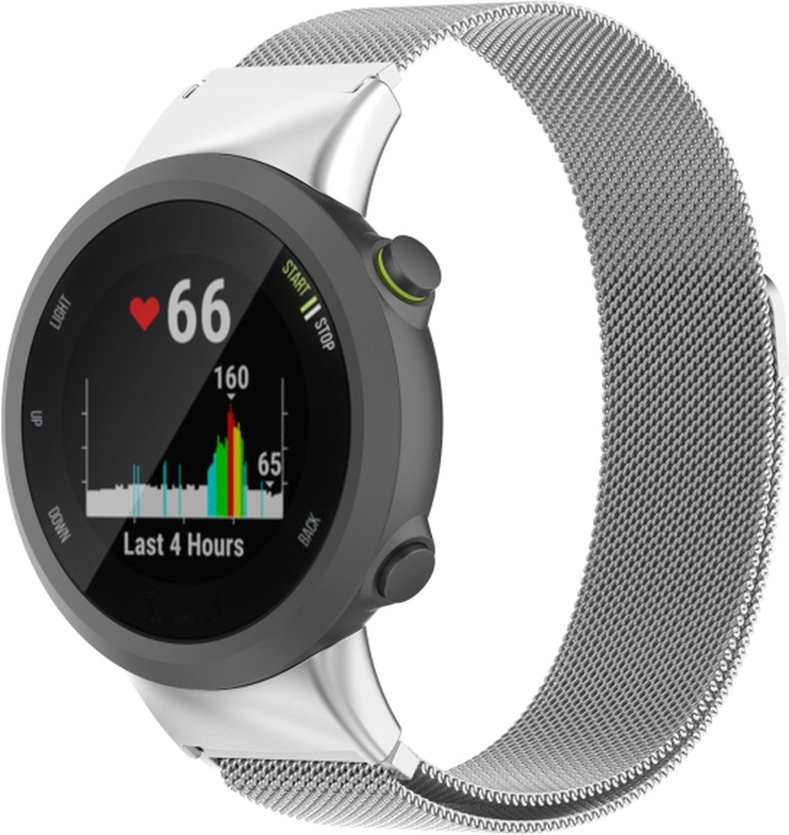Milanees bandje - geschikt voor Garmin Forerunner 45 / 45S - zilver