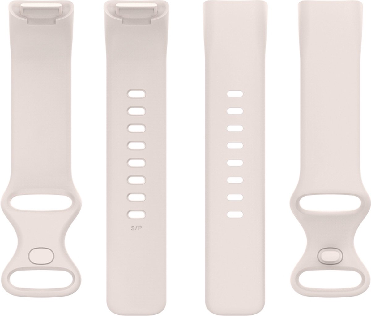 Siliconen bandje - geschikt voor Fitbit Charge 5 / Charge 6 - maat S/M - gebroken wit
