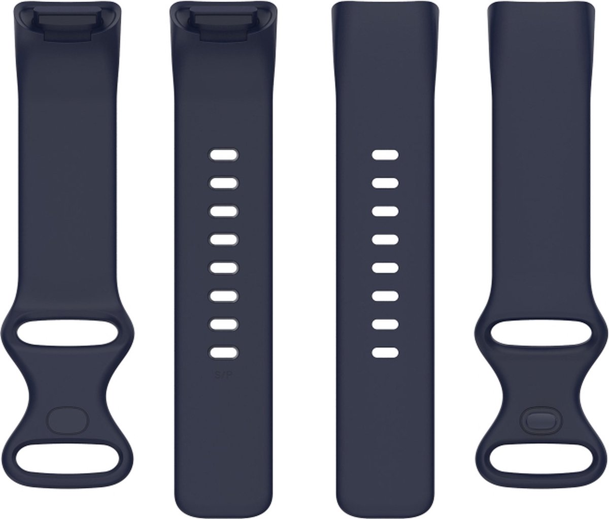 Siliconen bandje - geschikt voor Fitbit Charge 5 / Charge 6 - maat S/M - donkerblauw