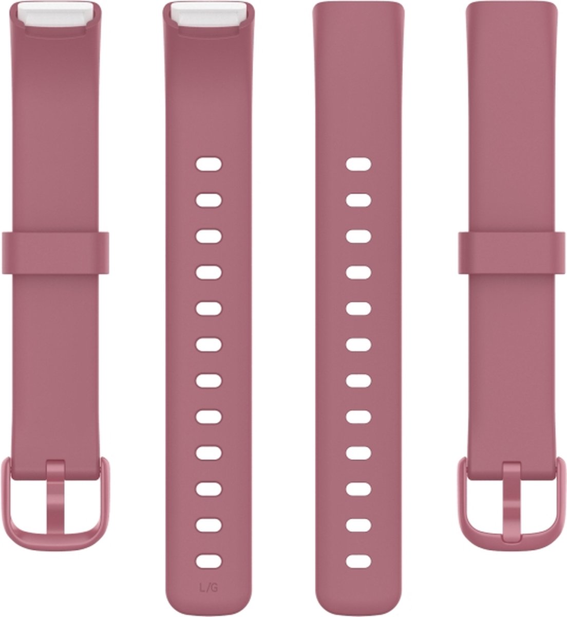 Siliconen bandje - geschikt voor Fitbit Luxe - maat M/L - donkerroze