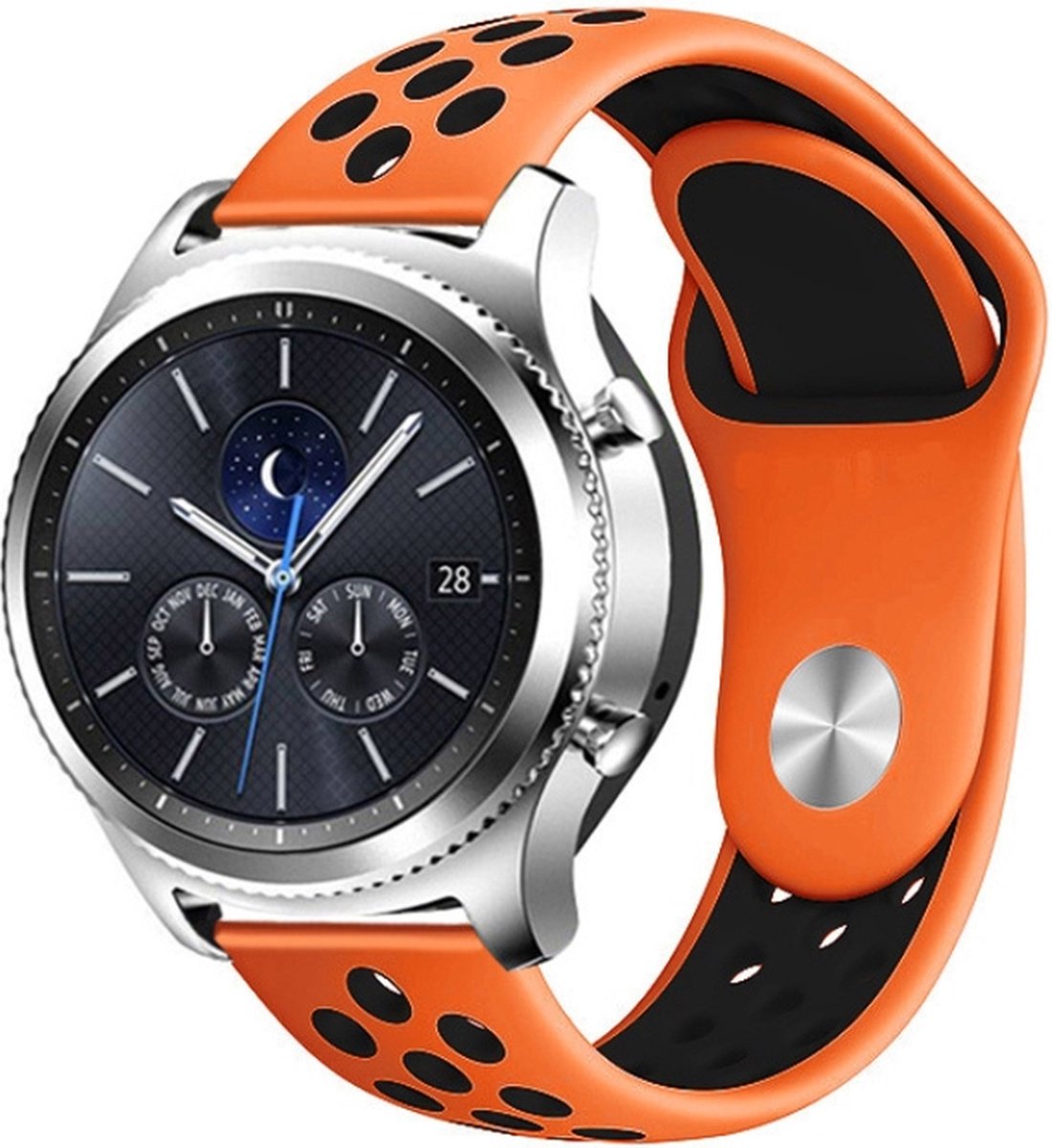 Siliconen bandje - geschikt voor Samsung Gear S3 - oranje-zwart