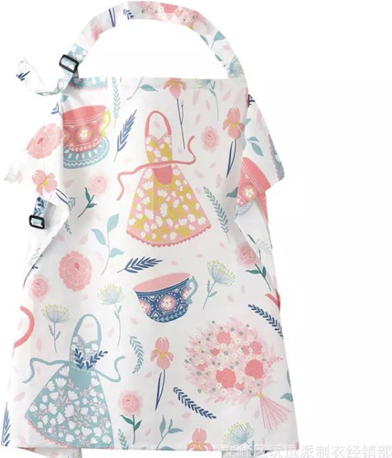 Borstvoedingsdoek - IL BAMBINI - Borstvoedingsdoek - Doek voor afschermen borstvoeding - Wit theepot