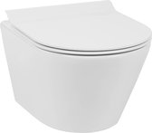 Ben Stelvio Hangtoilet - Compact 36x50x34,5 cm met Xtra Glaze+ en Free Flush - Wit - WC Pot - Toiletpot - Hangend Toilet