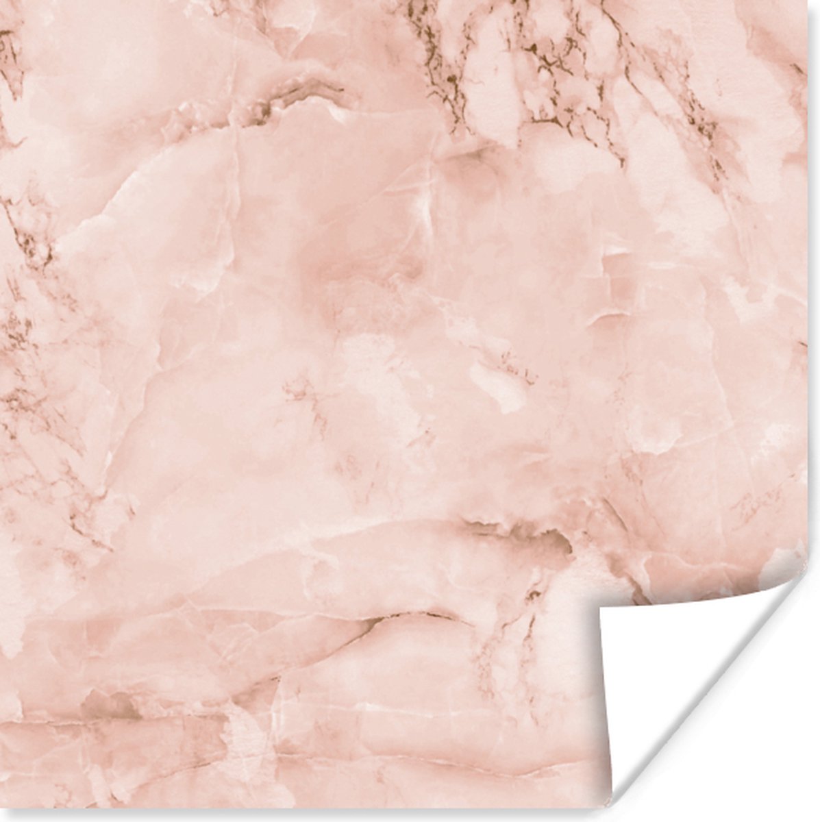 Poster Rosegold - Stenen - Marmer - Structuur - 30x30 cm