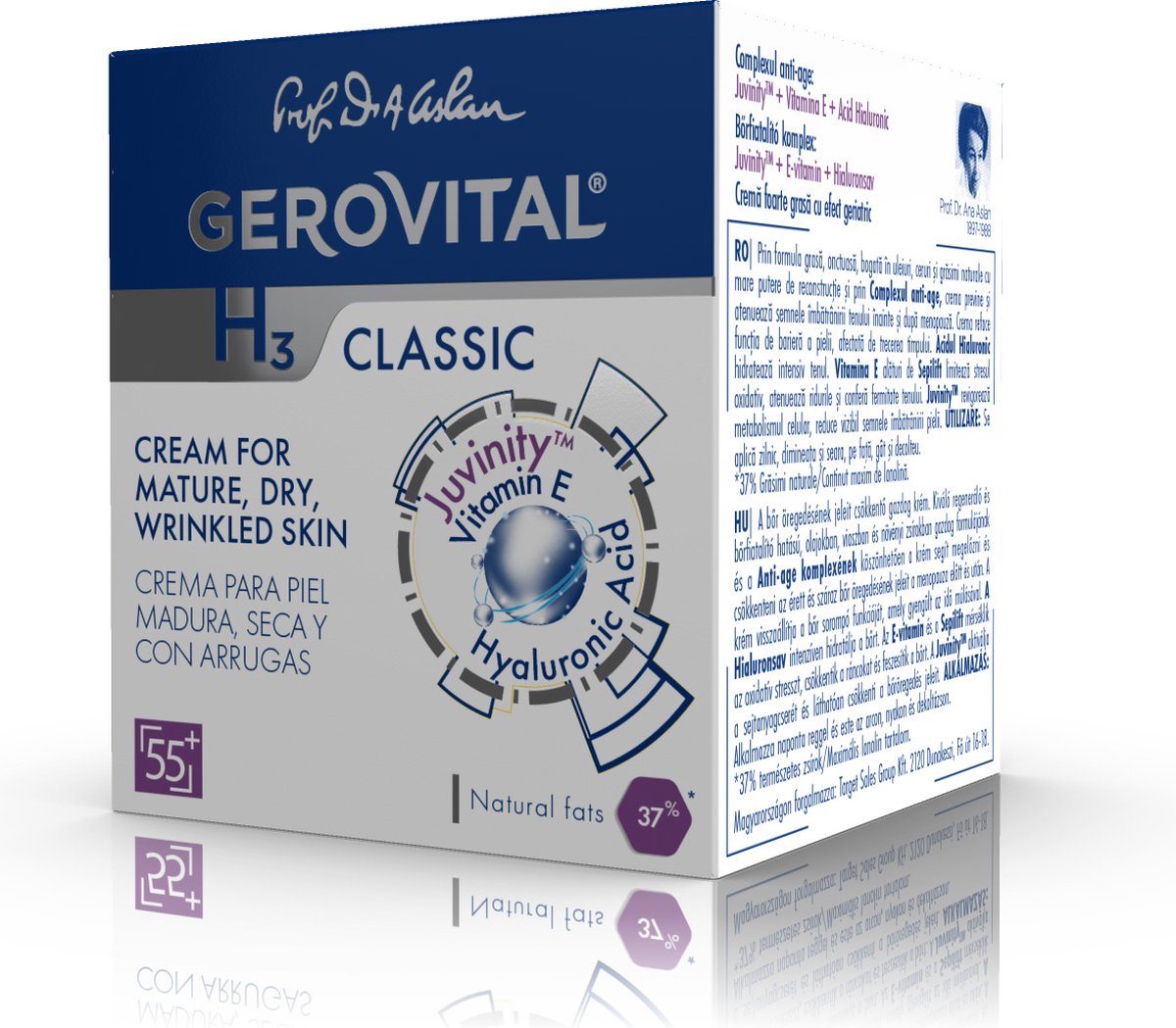 Crème Hydratante Intense Anti-rides Gerovital H3 Evolution SPF10 50ml - 45+ - Neuf