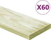 Bol.com VidaLife 60 st Terrasplank 72 m² 1 m geïmpregneerd massief grenenhout aanbieding