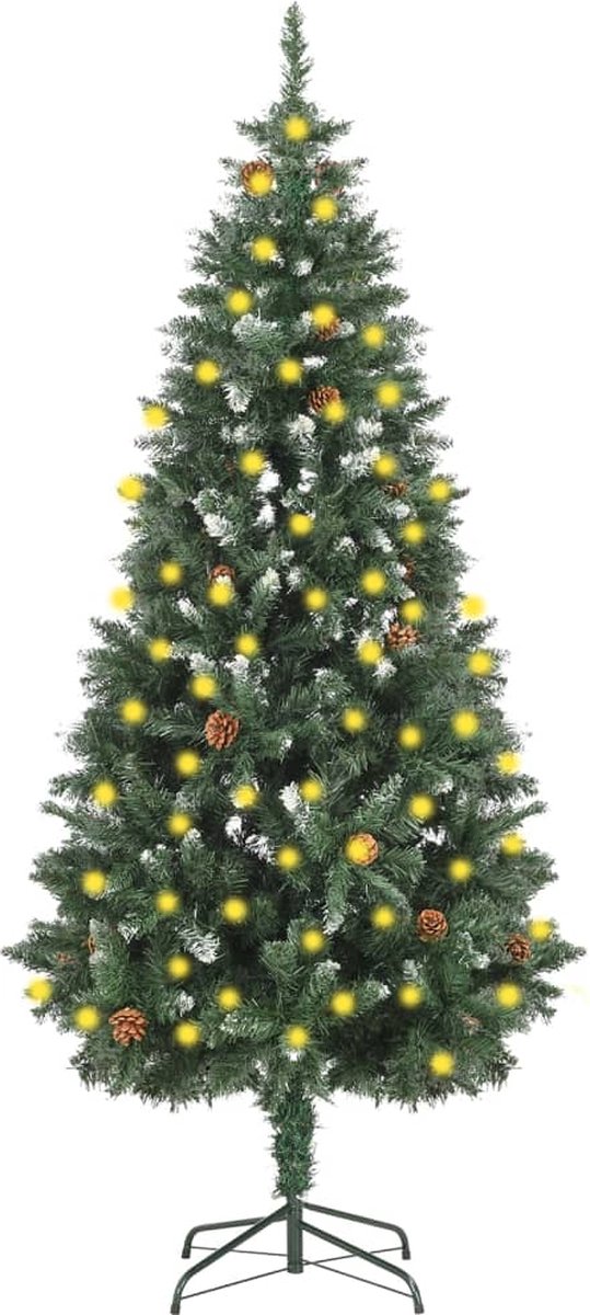 VidaLife Kunstkerstboom met LED's en dennenappels 180 cm