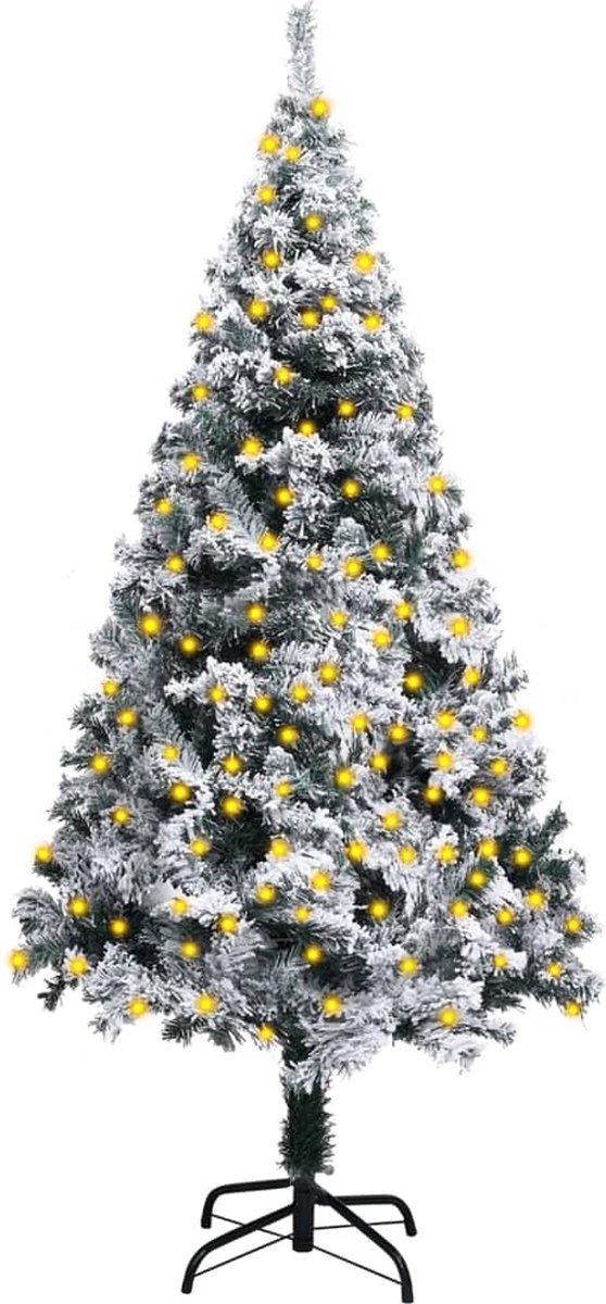 VidaLife Kunstkerstboom met LED's en sneeuwvlokken 120 cm groen