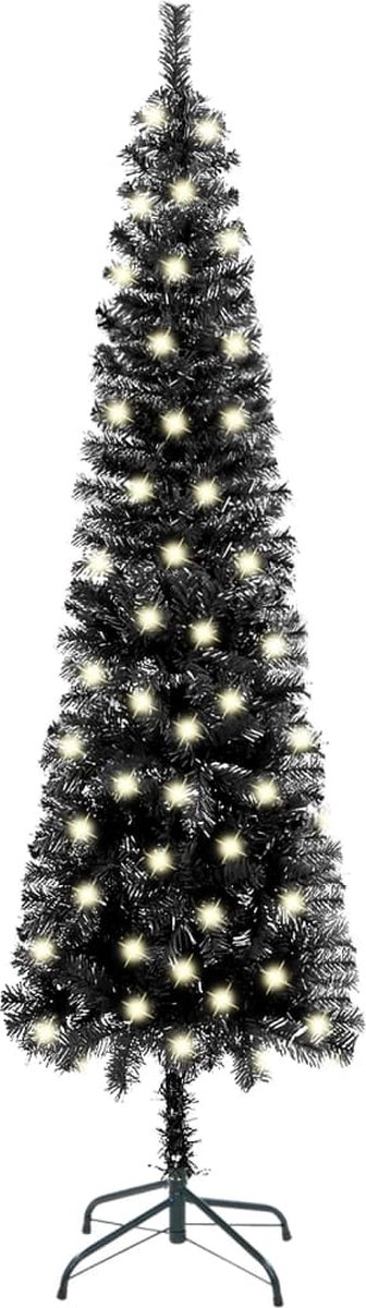 VidaLife Kerstboom met LED's smal 180 cm zwart