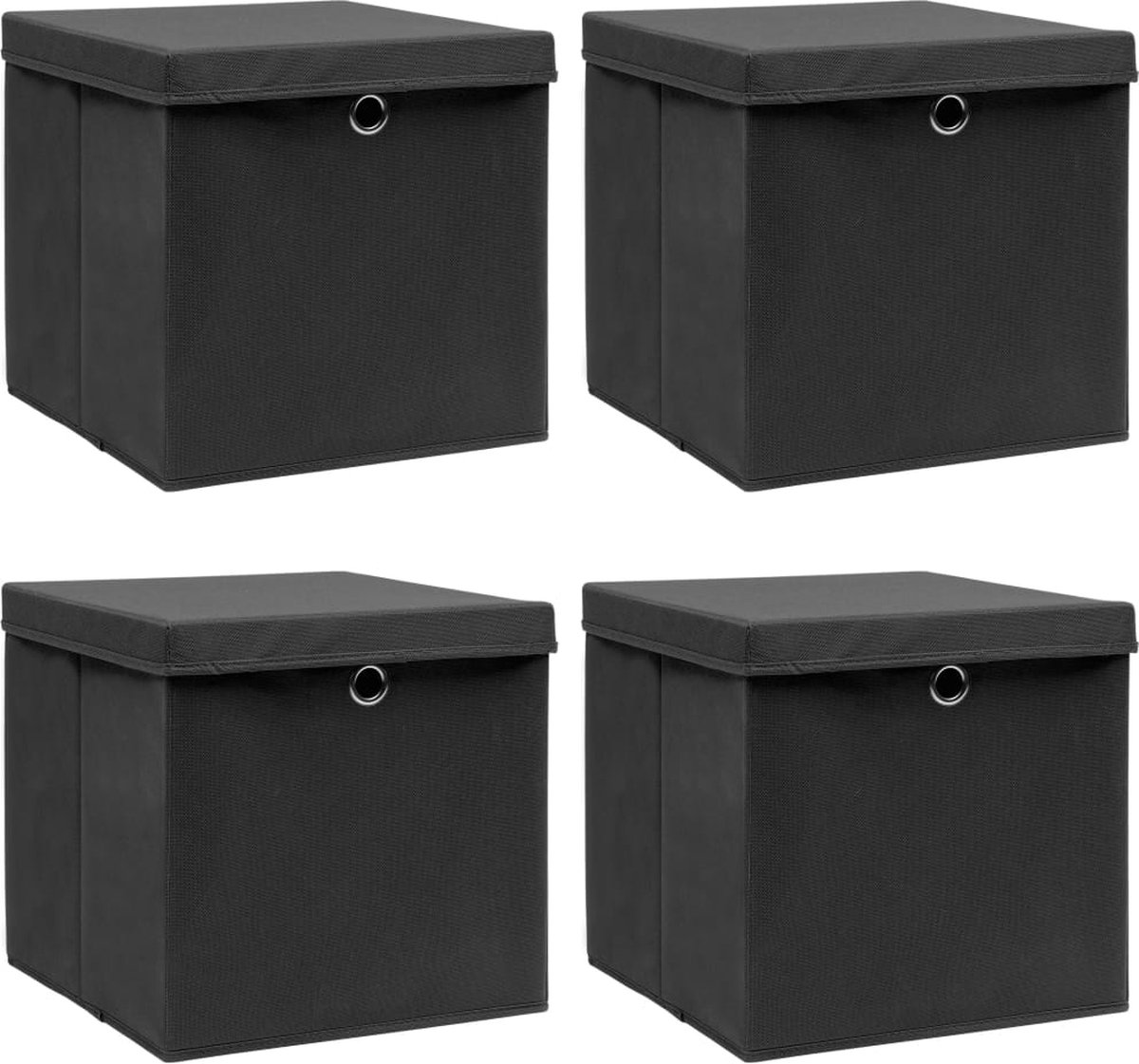 Opbergboxen met deksel 4 st 32x32x32 cm stof roze kopen