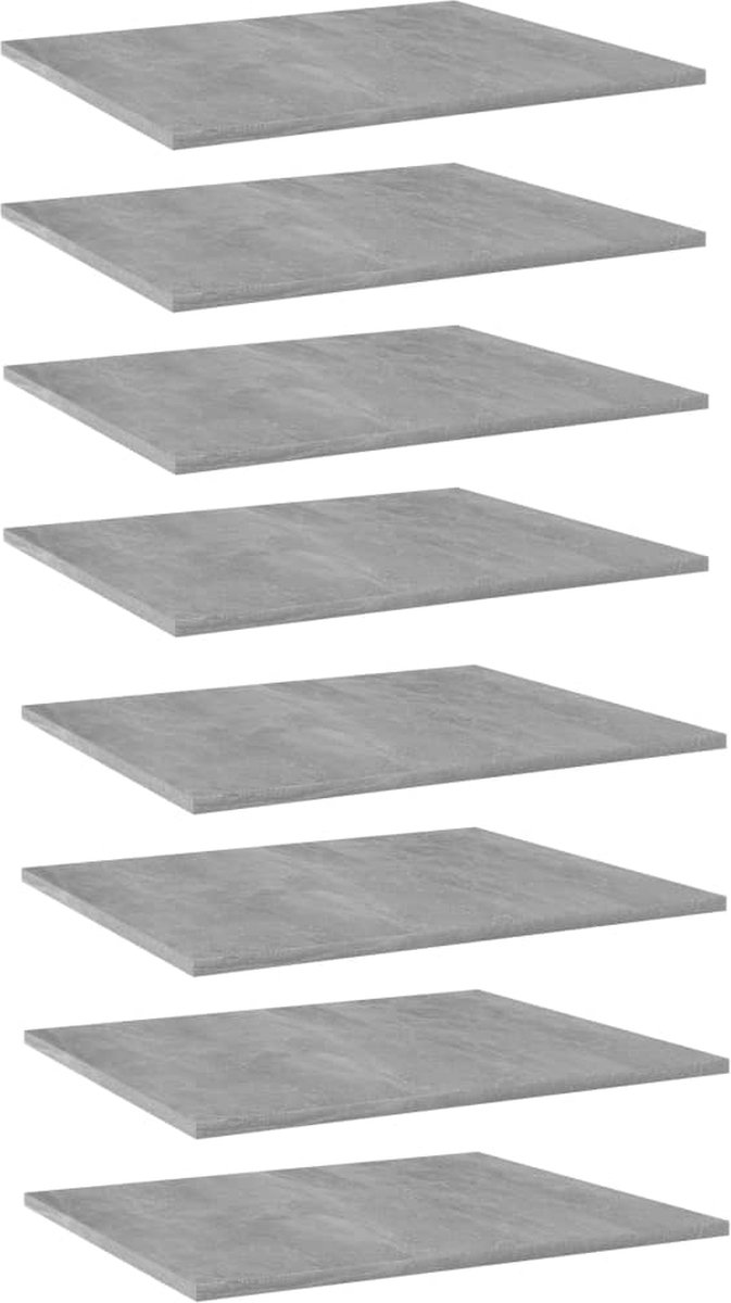 VidaLife Wandschappen 8 st 60x50x1,5 cm spaanplaat betongrijs