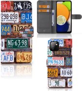 Wallet Book Case Geschikt voor Samsung Galaxy A03 GSM Hoesje Kentekenplaten