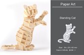 Houten dieren 3D puzzel - Puzzel - 3D – Zelf in elkaar zetten - Speelgoed bouwpakket 5.4 x 2.8 x 6 cm - Staande - Kat