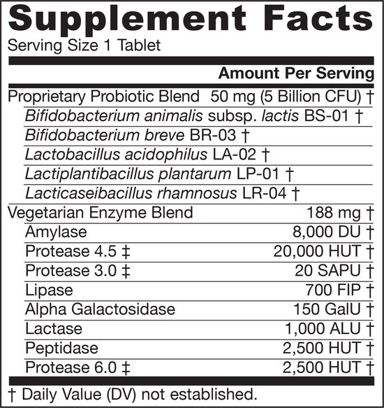 JarroDophilus Digest Sure 30 tabletten spijsverteringsenzymen en probiotica