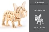 Houten dieren 3D puzzel - Puzzel - 3D – Zelf in elkaar zetten - Speelgoed bouwpakket 4.2 x 2.6 x 3.7 cm - Franse buldog