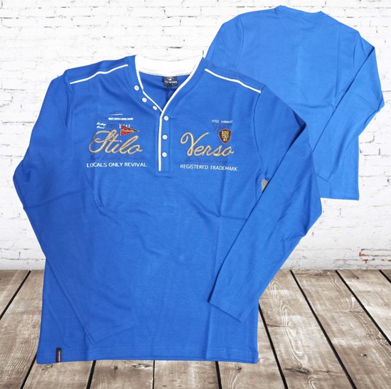 Longsleeve Stilo verso donkerblauw -Violento-M-Longsleeves heren