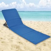 Bol.com Inklapbare strandmat / strandstoel met rugleuning (blauw) aanbieding