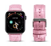 Lederen Krokodil Watch bandje - Roze leer - 38/40 mm - Series 1 2 3 4 5 6 SE - Geschikt voor Apple Watch