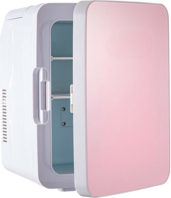 Koelkast: Mini koelkast - Make-up koelkast - Travel koelkast - 10 liter - Koele en Warme Modus - Roze, van het merk Our Choice
