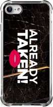 GSM Hoesje Geschikt voor iPhone SE 2022/2020 | Geschikt voor iPhone 8/7 Leuk Telefoonhoesje met transparante rand Already Taken Black