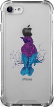 Backcase Siliconen Hoesje iPhone SE 2022/2020 | iPhone 8/7 GSM Hoesje met doorzichtige rand Merel