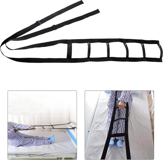 Bed touwladder - hulpmiddel rechtop zitten bed - Helper Voor Ouderen Senior Handicap Gehandicapten - 6 Antislip Handgreep
