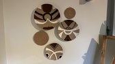 Double T Concept® African Wandschalen Bohemian - Wanddecoratie - Muurdecoratie - Wandborden - Handgemaakt - Wall Art - Manden - Schalen - Set Van 5