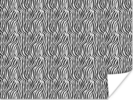 Affiche Imprimé Animal - Zebra - Zwart - Wit - 160x120 cm XXL
