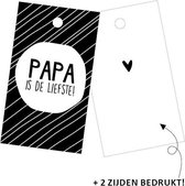Cadeaulabel- Cadeaukaartje- Mini kaartje- Vaderdag- Papa is de liefste- 10 stuks- 40x 70 mm