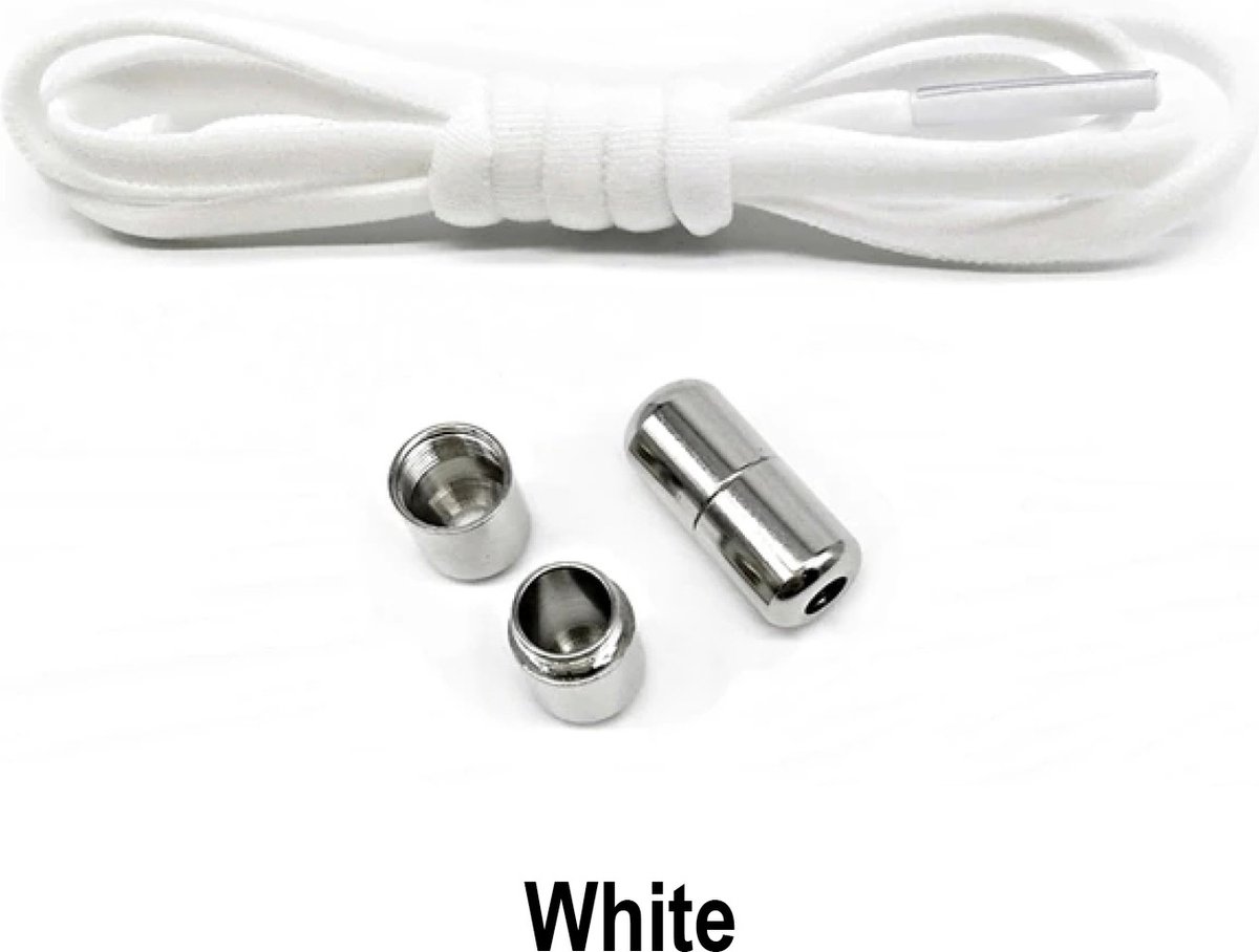 Elastische Veters - Veters - Schoenveters - Wit + Sluiting