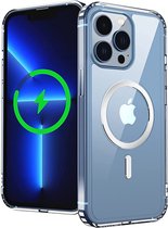 iPhone 13 Pro Max hoesje met magnetische oplaadfunctie - Transparant Cover met Extra Camera Bescherming - Shockproof - Compatible voor iPhone 13 Pro Max - Doorzichtig