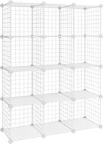 Reksysteem Staande kast 12 vakken - Opbergkast - rekken van draadraster 93 x 31 x 123 cm - Wit