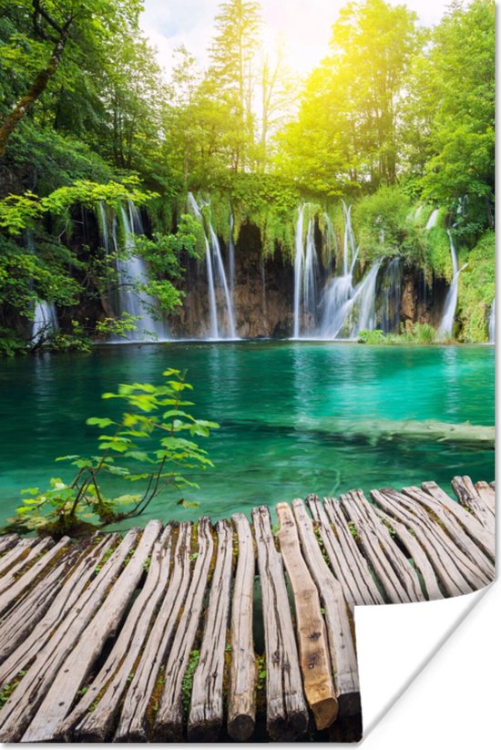 Poster Pont - Cascade - Nature - 120x180 cm XXL